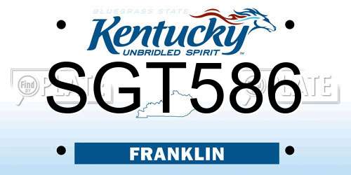 SGT586 Kentucky License Plate