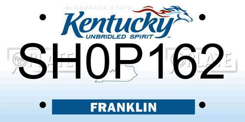 SH0P162 Kentucky License Plate