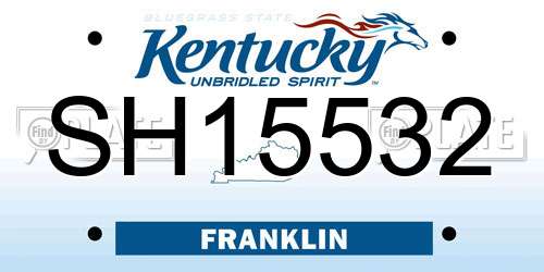 SH15532 Kentucky License Plate