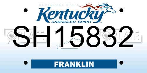 SH15832 Kentucky License Plate