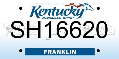 SH16620 Kentucky License Plate