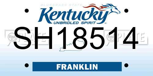 SH18514 Kentucky License Plate