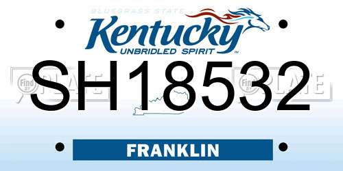 SH18532 Kentucky License Plate