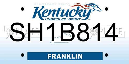 SH1B814 Kentucky License Plate