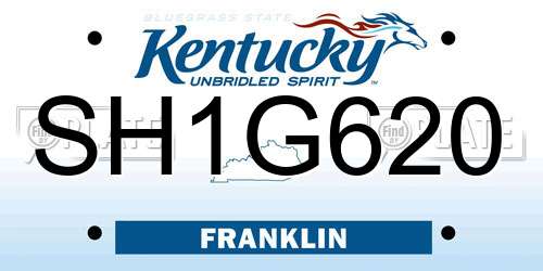 SH1G620 Kentucky License Plate