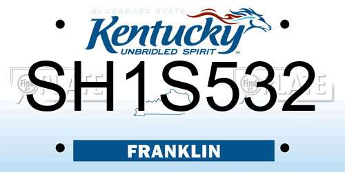 SH1S532 Kentucky License Plate