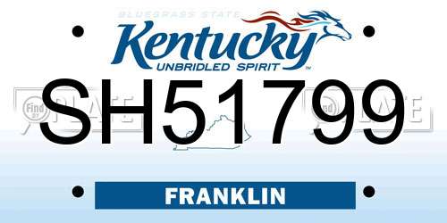 SH51799 Kentucky License Plate