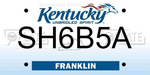 SH6B5A Kentucky License Plate