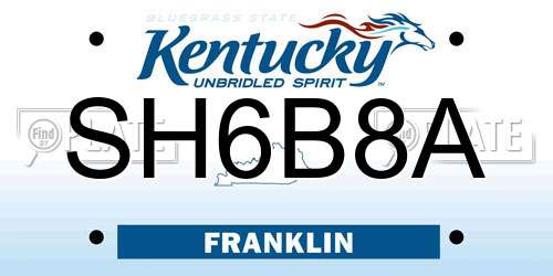 SH6B8A Kentucky License Plate