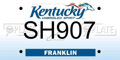 SH907 Kentucky License Plate