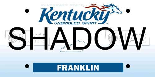 SHADOW Kentucky License Plate