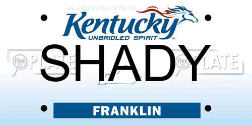 SHADY Kentucky License Plate