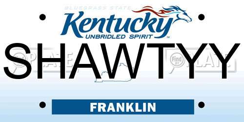 SHAWTYY Kentucky License Plate