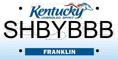 SHBYBBB Kentucky License Plate
