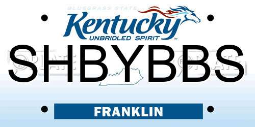 SHBYBBS Kentucky License Plate