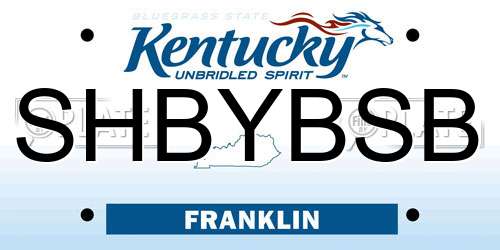SHBYBSB Kentucky License Plate