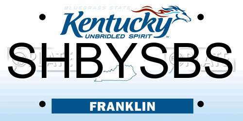 SHBYSBS Kentucky License Plate