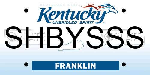 SHBYSSS Kentucky License Plate