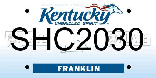 SHC2030 Kentucky License Plate