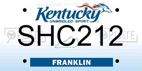 SHC212 Kentucky License Plate