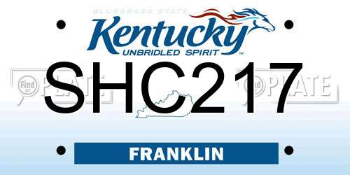SHC217 Kentucky License Plate