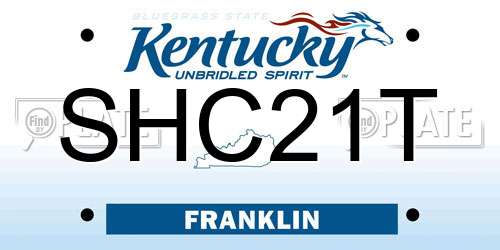 SHC21T Kentucky License Plate