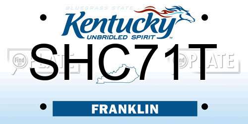 SHC71T Kentucky License Plate