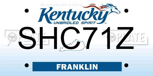 SHC71Z Kentucky License Plate