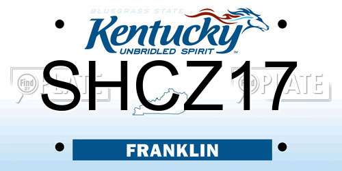 SHCZ17 Kentucky License Plate