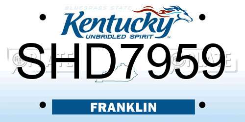 SHD7959 Kentucky License Plate