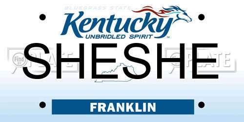 SHESHE Kentucky License Plate