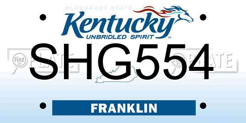 SHG554 Kentucky License Plate