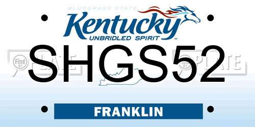 SHGS52 Kentucky License Plate