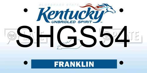SHGS54 Kentucky License Plate