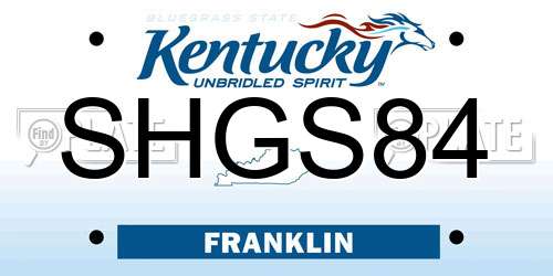 SHGS84 Kentucky License Plate
