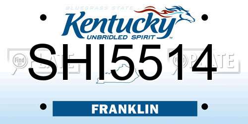 SHI5514 Kentucky License Plate