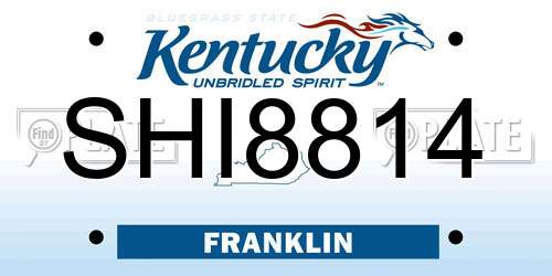 SHI8814 Kentucky License Plate