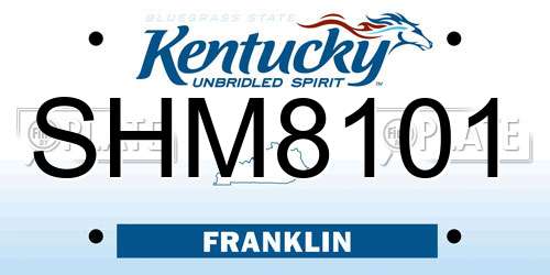 SHM8101 Kentucky License Plate