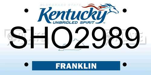 SHO2989 Kentucky License Plate