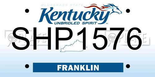 SHP1576 Kentucky License Plate