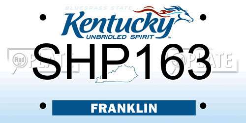 SHP163 Kentucky License Plate