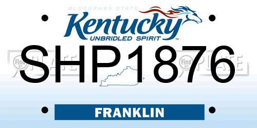 SHP1876 Kentucky License Plate