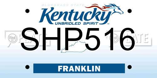 SHP516 Kentucky License Plate