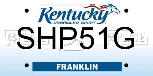 SHP51G Kentucky License Plate
