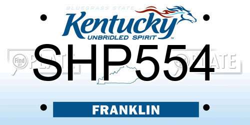 SHP554 Kentucky License Plate