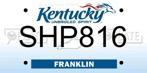 SHP816 Kentucky License Plate