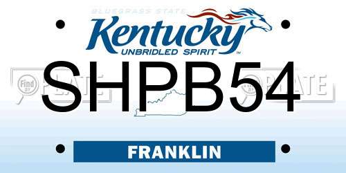 SHPB54 Kentucky License Plate