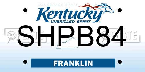 SHPB84 Kentucky License Plate