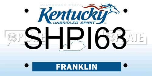 SHPI63 Kentucky License Plate