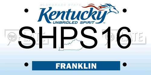 SHPS16 Kentucky License Plate